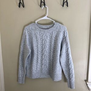 Loft Grey Cable Knit Sweater